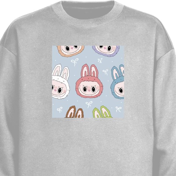 Collegepaita aikuisille | Klassinen Collegepaita Pastel Labubu harmaa XL