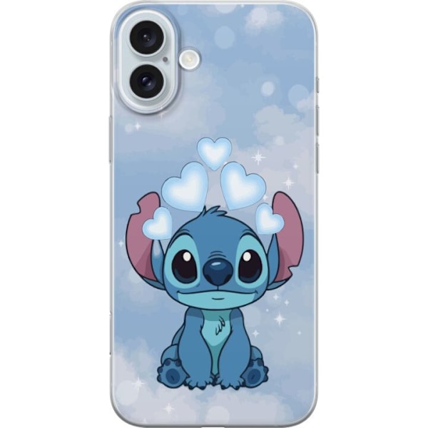 Apple iPhone 16 Plus Genomskinligt Skal Stitch Hoppande Glädje – Rolig Design för Present