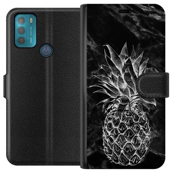 Motorola Moto G50 Plånboksfodral Marmor Ananas