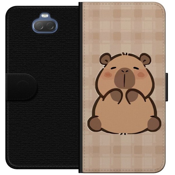Sony Xperia 10 Plus Tegnebogsetui Mobilskal kawaii capybara flera figurer japansk stil