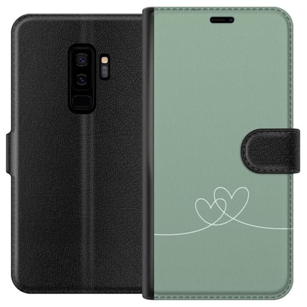 Kompatibel Tegnebogsetui til Samsung Galaxy S9+ Grøn Hjerte