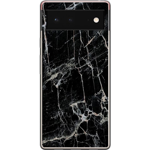 Google Pixel 6 Läpinäkyvä kuori Musta marmori