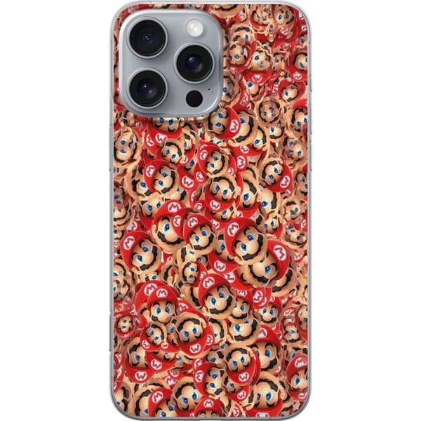 Kompatibelt Mobildeksel til Apple iPhone 16 Pro Max Super Mario mönster rød