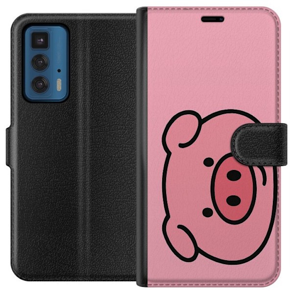 Motorola Edge 20 Pro Tegnebogsetui Kawaii Piggy