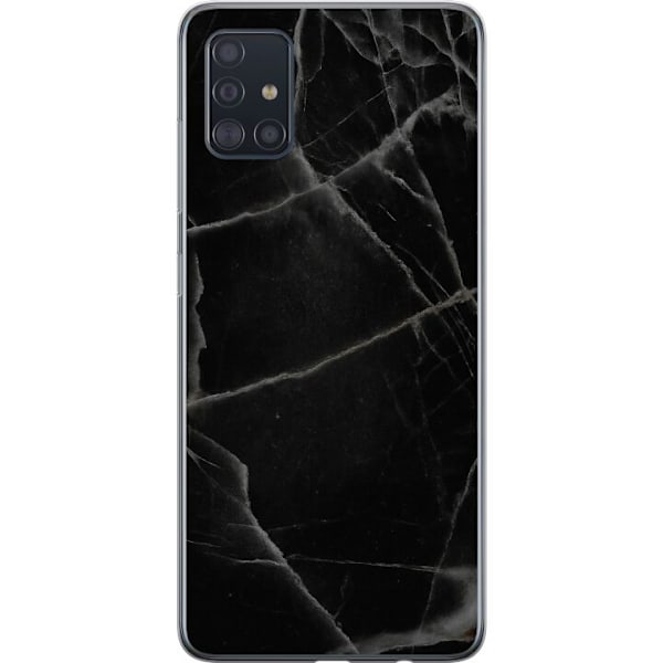 Samsung Galaxy A51 Läpinäkyvä kuori Musta marmori