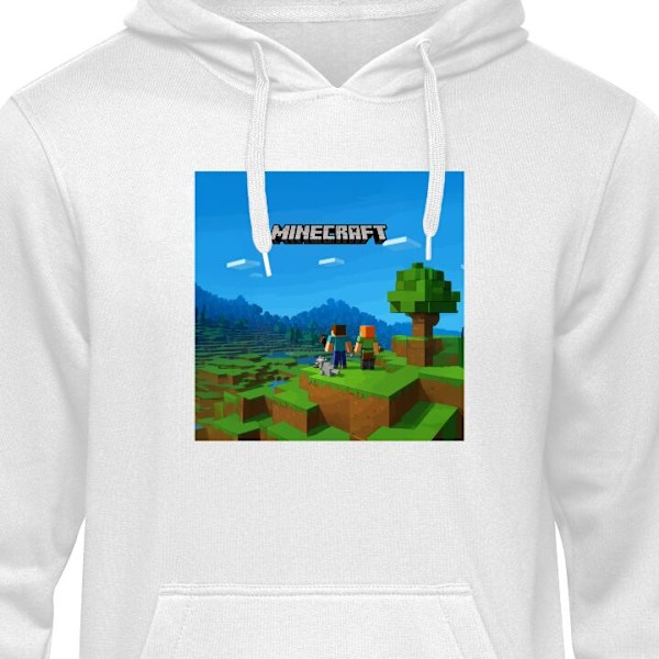 Barn-Hoodie | Mjuk Huvtröja för Barn Minecraft Key Art vit 9-11 År