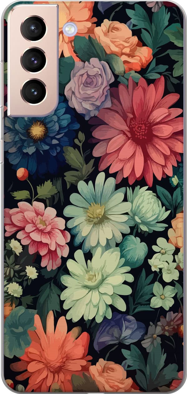 Kompatibelt Mobilskal till Samsung Galaxy S21 Blommor