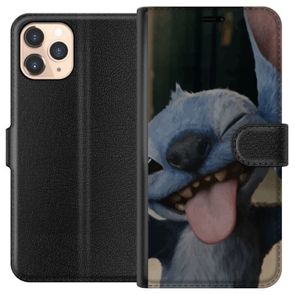 Apple iPhone 11 Pro Tegnebogsetui Stitch Sød Alien - Blå Favorit fra Ydre Rummet