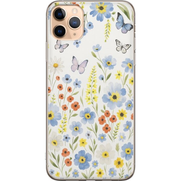 Apple iPhone 11 Pro Max Läpinäkyvä kuori Kesäkukat