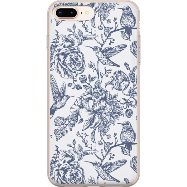 Apple iPhone 8 Plus Läpinäkyvä kuori Kukat & Linnut - Roman