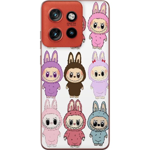 Motorola Edge 50 Neo Läpinäkyvä kuori Labubu Pink Monster - Popkulttuuri Kawaii-kosketuksella