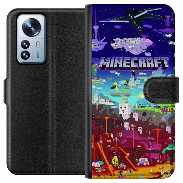 Kompatibelt Plånboksfodral till Xiaomi 12 Pro MineCraft