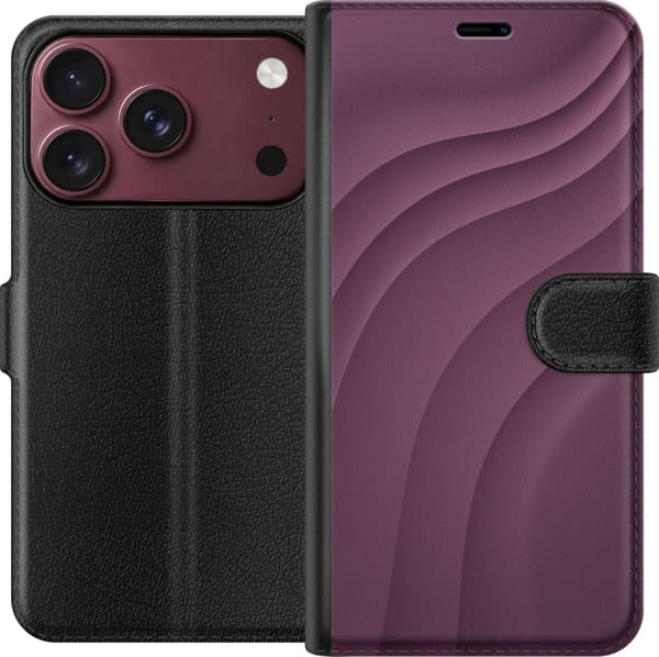 Kompatibelt Plånboksfodral till Apple iPhone 18 Pro Max Plum Waves lila