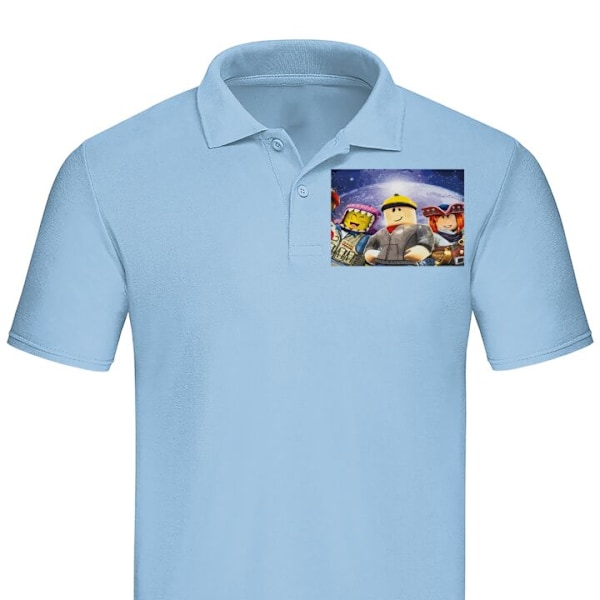 Poloshirt til Voksen | Elegant Poloshirt Roblox Lyseblå XX-Large