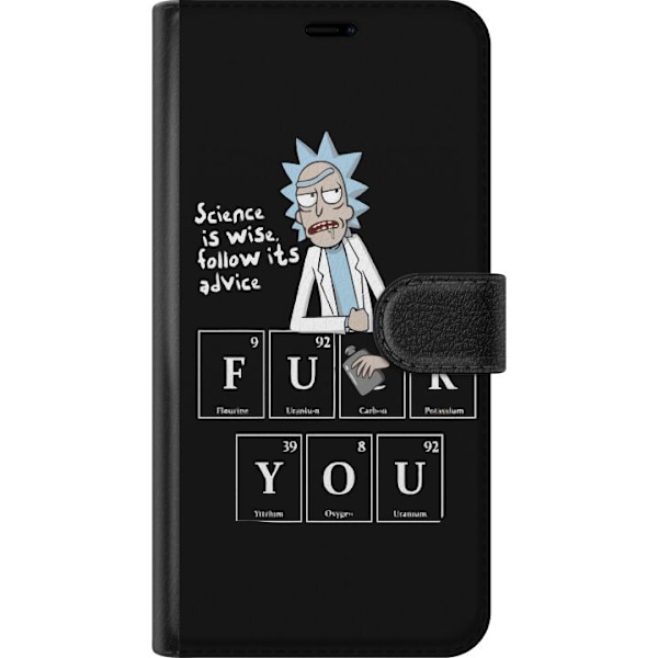 Apple iPhone 16 Plånboksfodral Rick and Morty Fu*k You