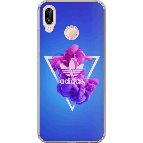 Huawei P20 lite Genomskinligt Skal Adidas-inspirerad blå design – sportigt motiv med retrovibe i blå toner