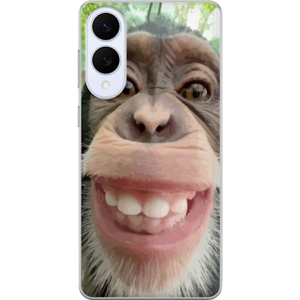 Samsung Galaxy S25 Edge Läpinäkyvä kuori Simpanssi Selfie Rauhallinen Graafinen Suunnittelu Apinan Aihe Suosittu Urban Art Tyyli