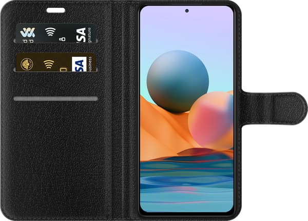 Kompatibel Tegnebogsetui til Xiaomi Redmi Note 10 Pro Audi – Sølvfarvede ringe – Fire sølvfarvede ringe over grå og sorte diagonale linjer på grå bag grå