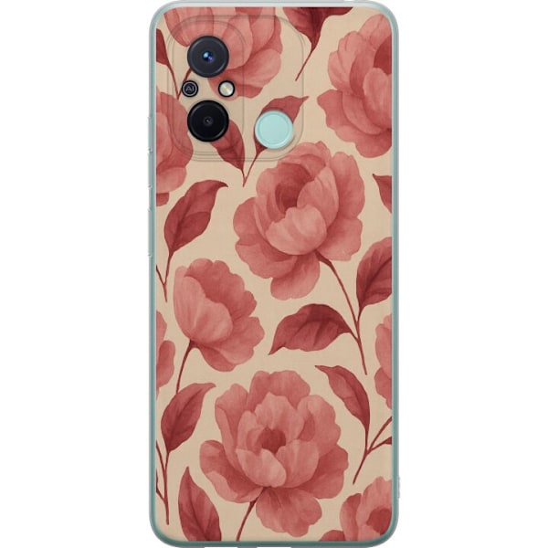 Xiaomi Redmi 12C Gjennomsiktig deksel Rose Blomst