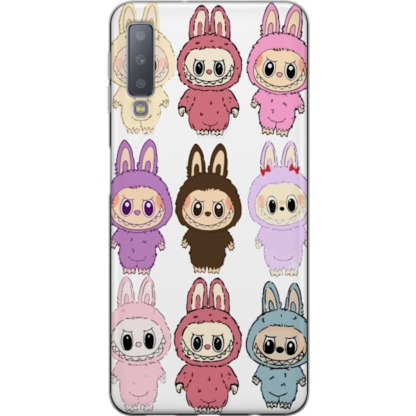 Samsung Galaxy A7 (2018) Läpinäkyvä kuori Labubu Pink Monst