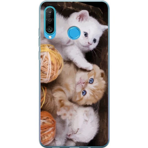 Huawei P30 lite Genomskinligt Skal Katter