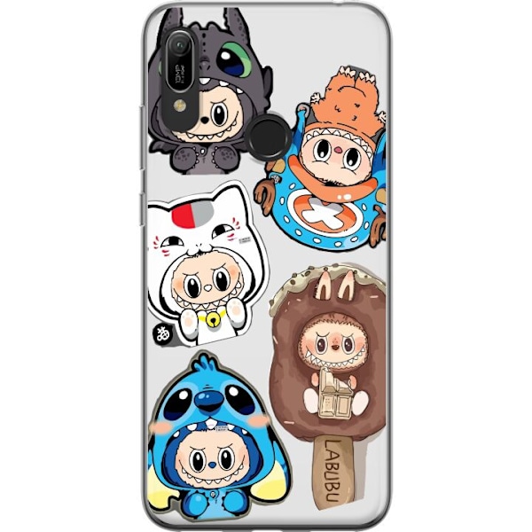 Huawei Y6 (2019) Läpinäkyvä kuori Labubu hahmokokoelma - Pop Mart Labubu The Monsters väriluulisessa muotoilussa