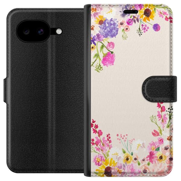 Kompatibel Tegnebogsetui til Google Pixel 10a Blommig akvarellram