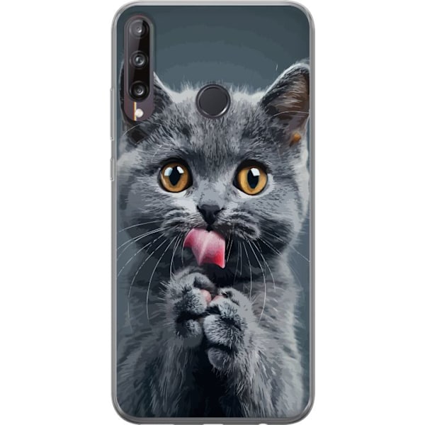 Huawei P40 lite E Genomskinligt Skal Katt