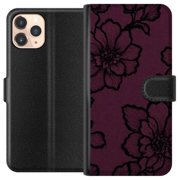 Kompatibel Tegnebogsetui til Apple iPhone 11 Pro Brombærblomst lilla