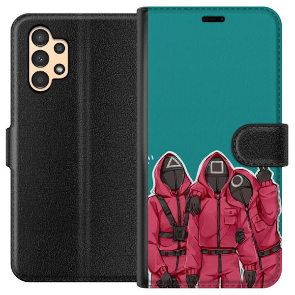 Samsung Galaxy A13 Tegnebogsetui Squid Game Karakterer Grafisk Design Seriefigurer Populær TV Motiv Asiatisk Stil Spændende Trend