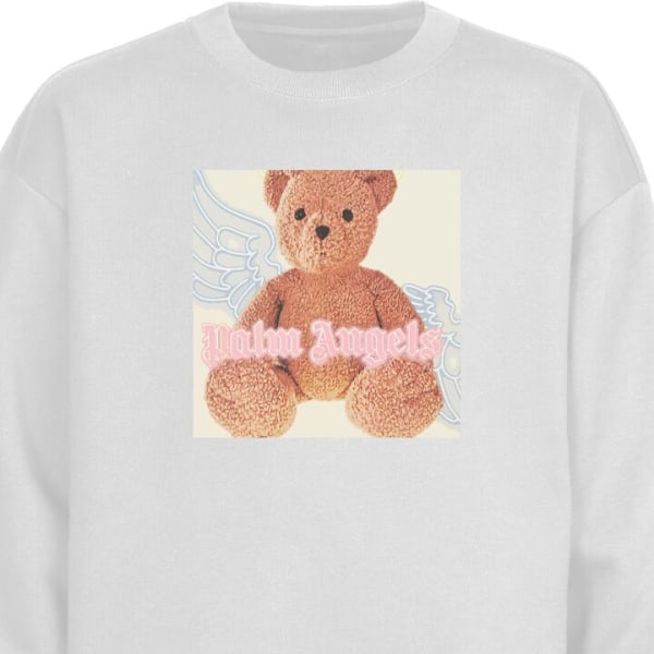 Sweatshirt for Voksen | Klassisk Collegegenser Palm Angels Ted hvit XL