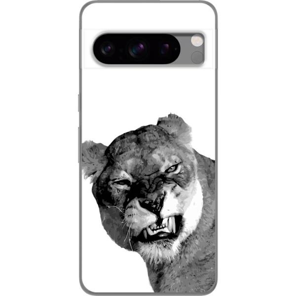 Google Pixel 8 Pro Läpinäkyvä kuori Leijona Taiteellinen Eläinaihe Afrikkalainen Tyyli Viidakon Tunnelma Graafinen Suunnittelu Kotikoristeet Eläi