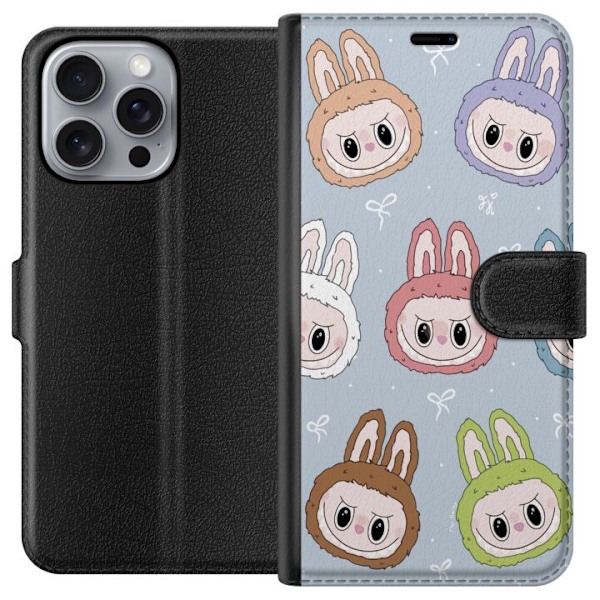Apple iPhone 16 Pro Max Lompakkokotelo Pastel Labubu