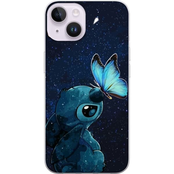 Kompatibelt Mobildeksel til Apple iPhone 14 Stitch sommerfugl
