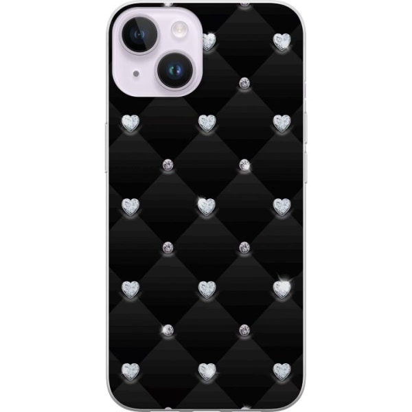 Apple iPhone 15 Plus Gjennomsiktig deksel Diamant Hjerte
