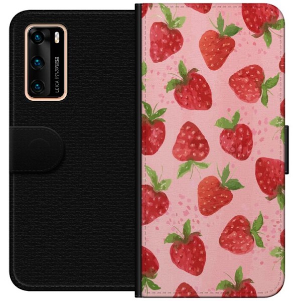Huawei P40 Plånboksfodral Strawberry Dreams – jordgubbsmön