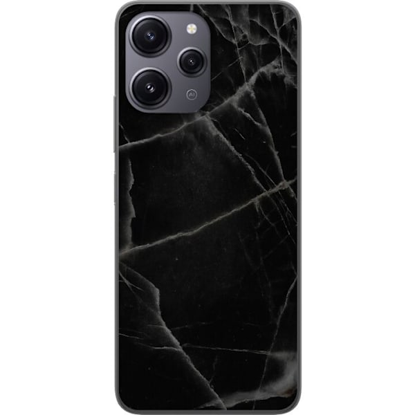 Xiaomi Redmi 12 Gennemsigtig cover Sort marmor