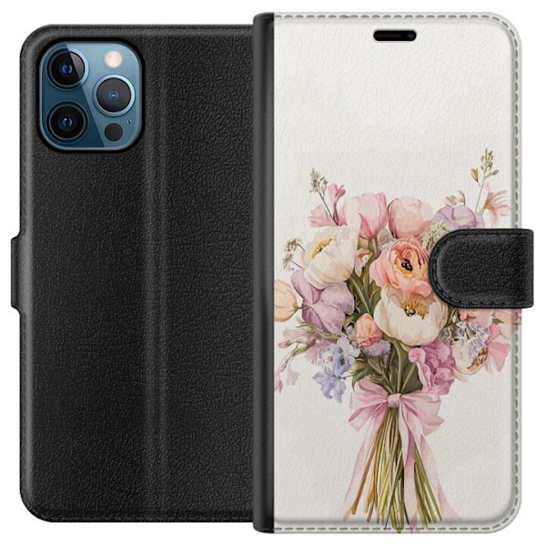 Apple iPhone 12 Pro Max Tegnebogsetui Mobilcover med farverig blomsterbuket i romantisk stil