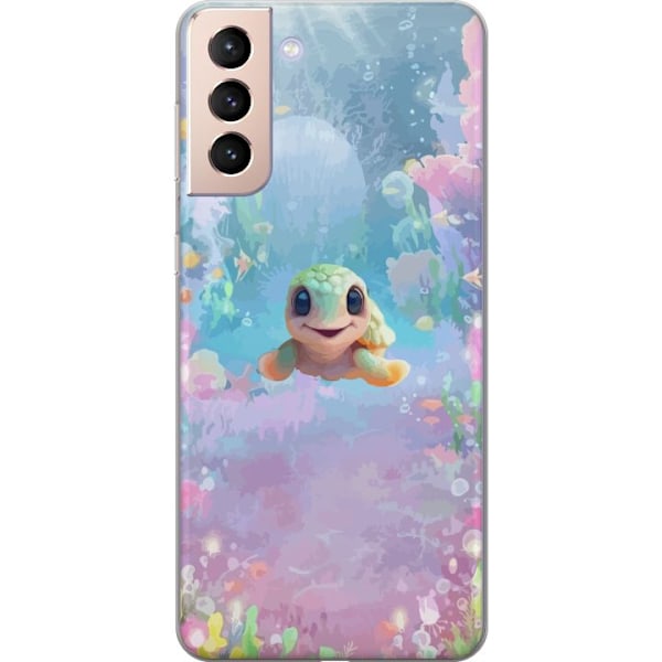 Samsung Galaxy S21 Läpinäkyvä kuori kilpikonna