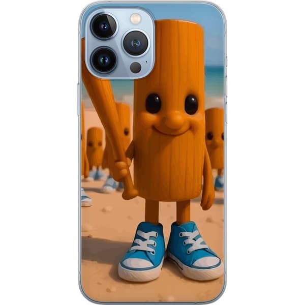 Kompatibelt Mobildeksel til Apple iPhone 13 Pro Max Italian Brainrot strandmotiv – Trefigur med blå sko og baseballtre