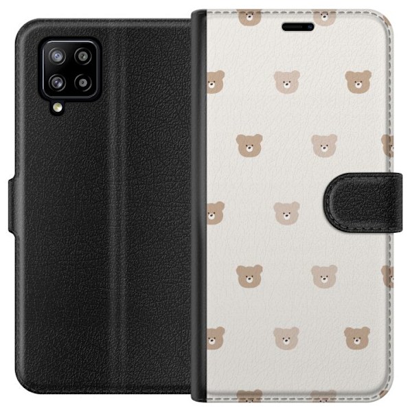 Samsung Galaxy A42 5G Tegnebogsetui Teddybaggrund - søde teddybjørne mod en blød baggrund