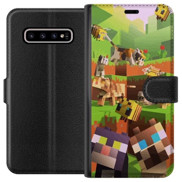 Kompatibelt Lommeboketui til Samsung Galaxy S10+ MineCraft