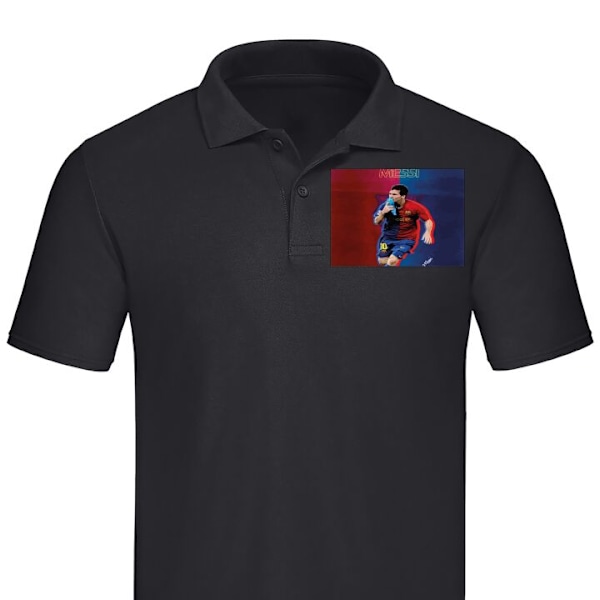 Poloshirt til Voksen | Elegant Poloshirt Messi Sort Lille