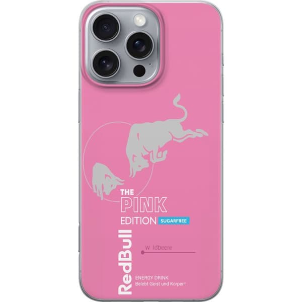 Kompatibelt Mobildeksel til Apple iPhone 16 Pro Max Red Bull Pink Edition Sugarfree med rosa design rosa