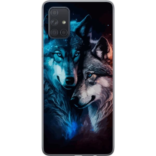 Samsung Galaxy A71 Läpinäkyvä kuori Sudet yössä