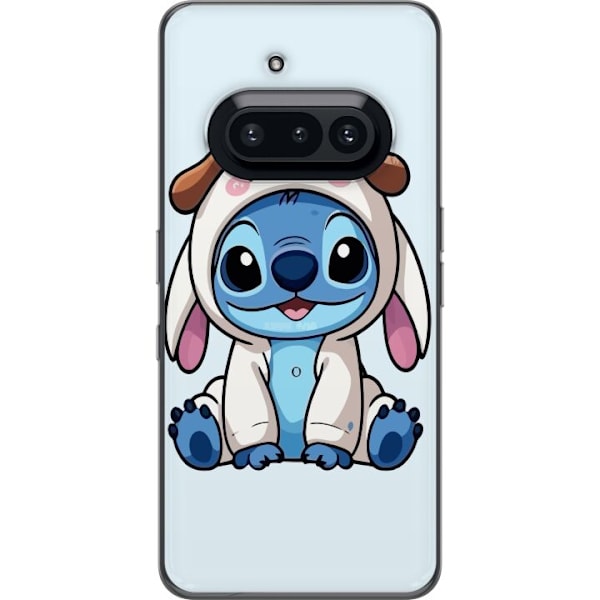 Nothing Phone (3a) Läpinäkyvä kuori Stitch Koirapuku Lilo & Stitch Disney Hauska Design Sininen Avaruusolento Sarjakuva Hahmo Suosittu Lapsille Suo