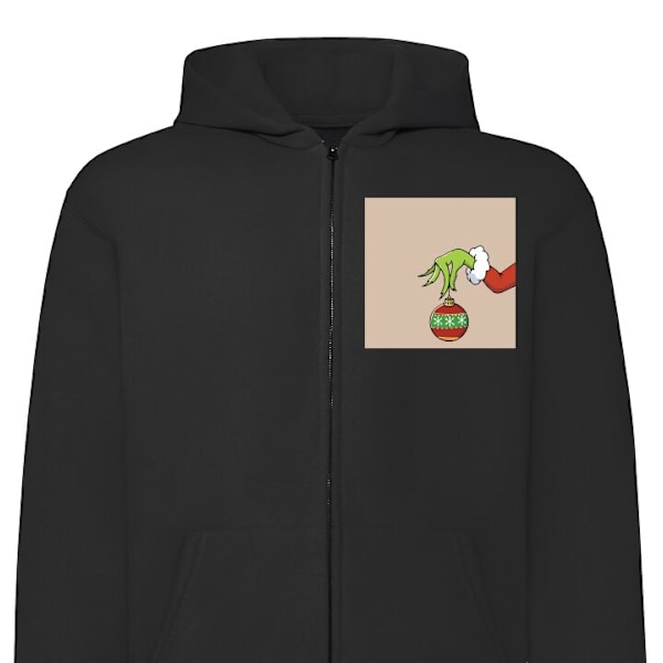 Zip-Hoodie | Hættetrøje med Lynlås til Voksne Grinchen sort XXL