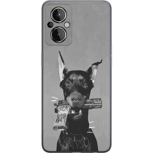 OnePlus Nord N20 5G Gennemsigtig cover Grå Hund Grafisk Design Sejt Dyremotiv Gadekunst Urban Trend Hundeejer Stil Populært Motiv