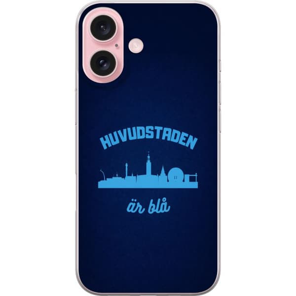 Kompatibelt Mobildeksel til Apple iPhone 16 Djurgården er blå