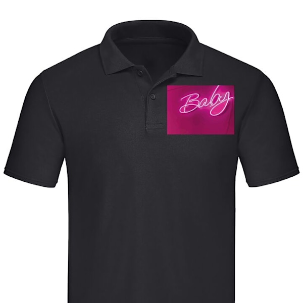 Poloshirt til Voksen | Elegant Poloshirt Babyhjerte Sort Stor